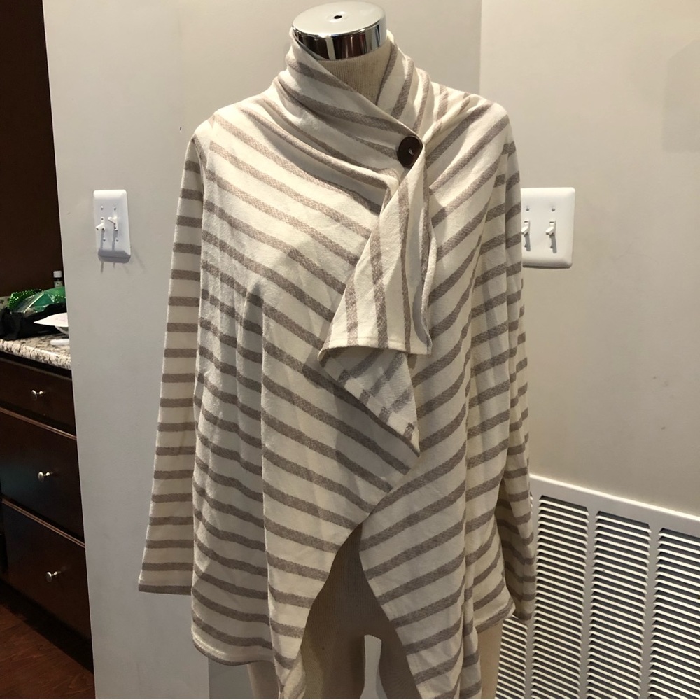 Bobeau Striped Wrap Top